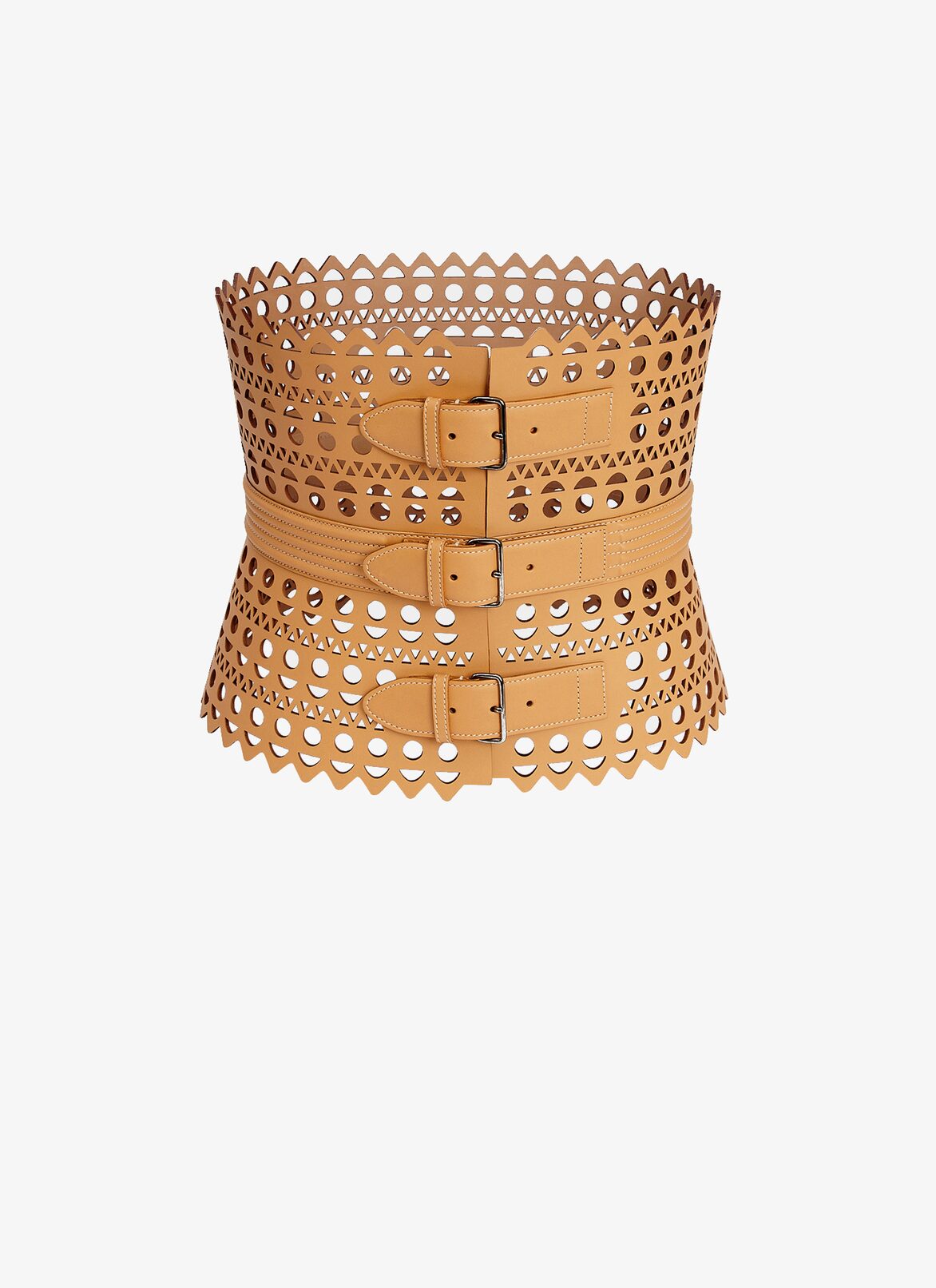 Corset belt in vienne calfskin ALAÏA BEIGE CORSET BELT IN VIENNE CALFSKIN